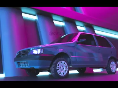 Fiat uno mille duas portas 3D model