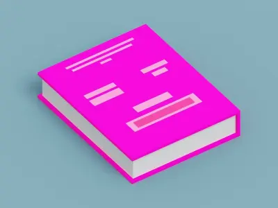 Voxel Pink Book  Low-poly 3D model