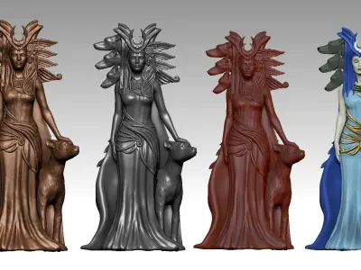 Hecate Goddess Statue  3D print model