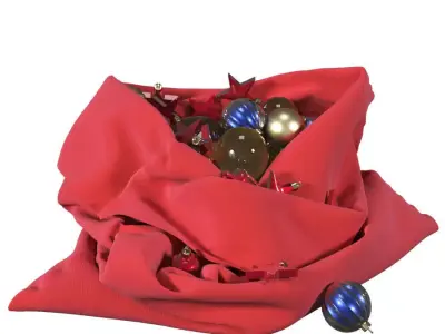 Christmas tree toys set 3D model