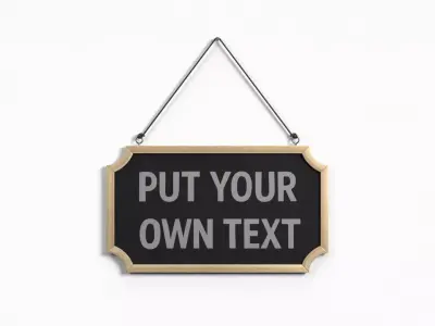 Display Sign - Regular Wooden Wall Message Board Low-poly 3D model