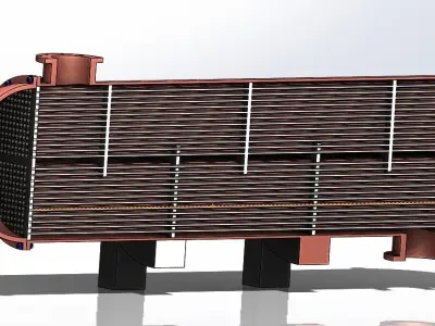 Heat exchanger type shell and tube 3D print model