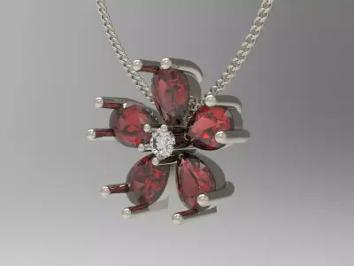 Ruby Petal Pendant 3D print model