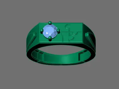 Womens Rings With Stone Ring Ready STL 3DM Models Rings women 3D print model