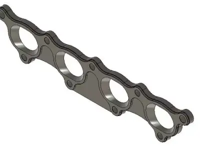 Mitsubishi 4G63T Exhaust flange oval to round 3D model