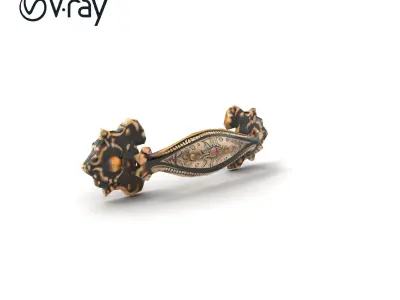 Victorian Ornate Handle Metal Craft model pack Low-poly 3D model