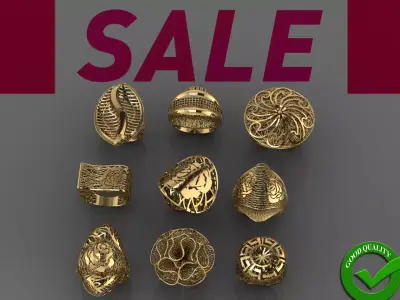 9 Fusion Ring PACK STL READY 3D print model
