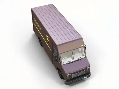 UPS van Low-poly 3D model
