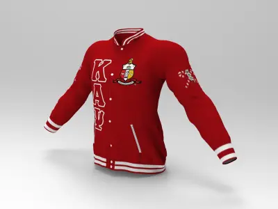 Kappa Alpha Psi Baseball jacket Rigged Unity Unreal Low-poly 3D model