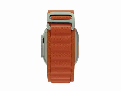 Apple Watch Ultra Titanium Case with Orange Alpine Loop 3ds Max 3D model