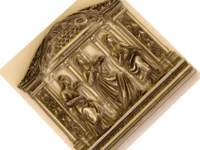 relief panel of three women 3D model