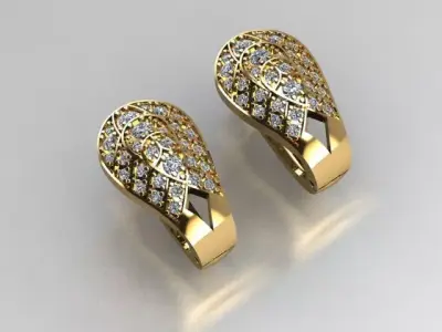 earrings jewelry 3D print model