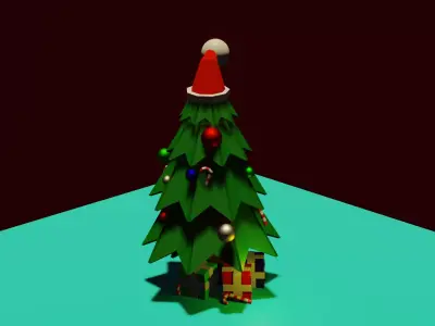 Christmas Tree Low-poly 3D model 11