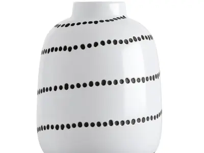 Set 3 vase black white 3D model