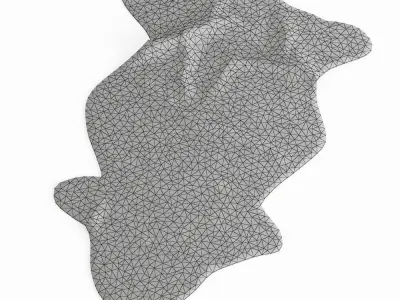 Bedside Sheepskin Rug 03 3D model