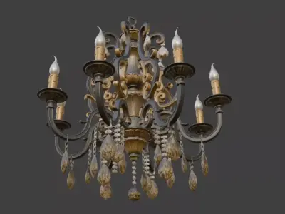 Ornate Vintage Chandelier 3D Model 3D model