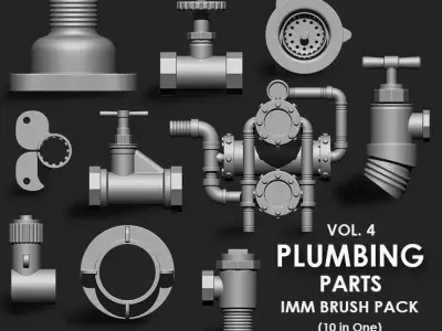 Plumbing Parts IMM Brush Pack 10 in One Vol 4 3D model