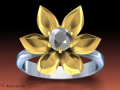 Flower Ring  3D print model purchase