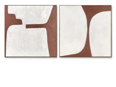 Plaster two square photo frames 144 Low-poly 3D model