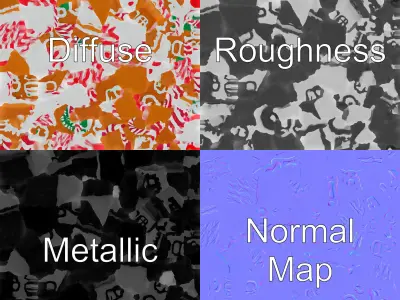 Whimsical Candy Cane Cottage model pack Low-poly 3D model