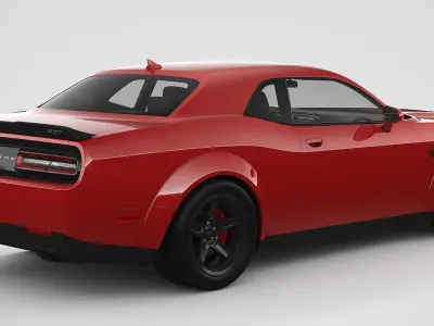 Dodge Challenger Demon 2018 with Interior 3D model