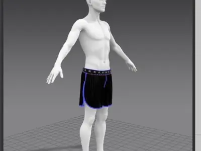 Marvelous Designer CLO Male Sport shorts Sportswear 3D Model 3D model