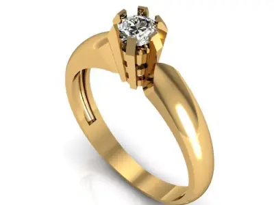 solitair ring 3D print model 3