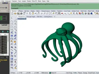 octopus ring 3D print model