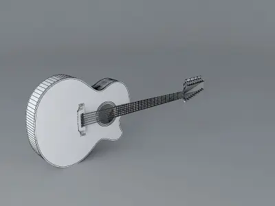 18 string acoustic guitar Free 3D model