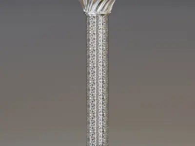 Ornate perforated column Low-poly 3D model