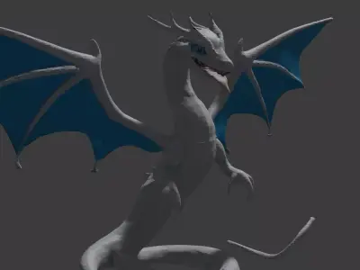 White ivory dragon 3D model