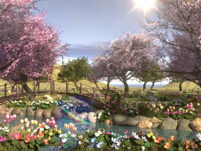 Flower Garden Toolkit for Blender with Geometry Nodes 3D model