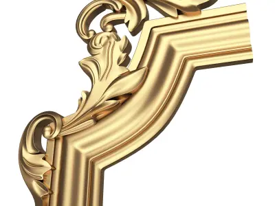 Corner Carved Plaster Molding Decoration 09 Low-poly 3D model