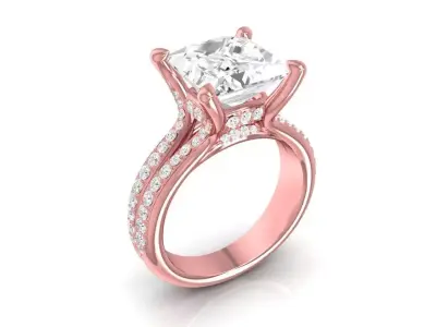 Luxury Diamond Solitaire Engagement Ring for Women  2367 3D print model
