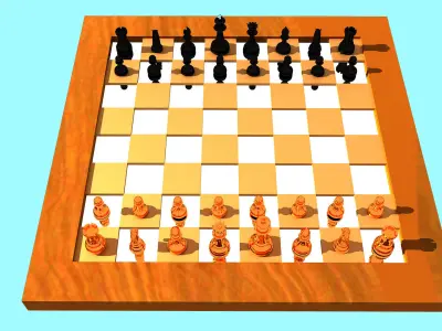 Chess Pieces and Board FBX OBJ 3D model