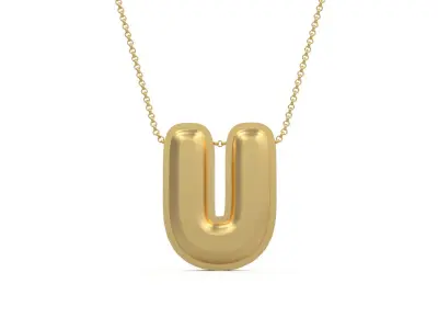 Model 1204 U Initial Letters Charm Balloon 20mm 3D print model