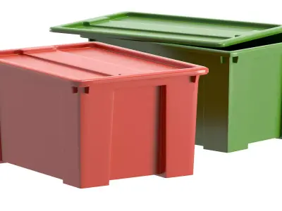 Ikea Samla Box green red 3D model