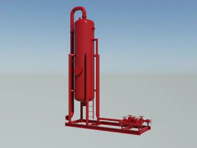 Oil storage tank Low-poly 3D model