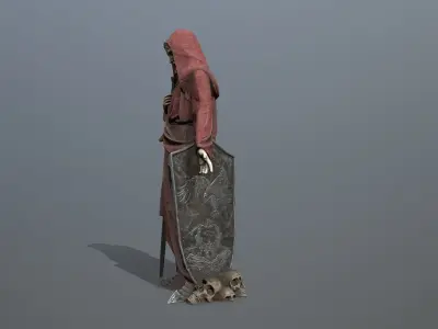 Man Statue 3 Low-poly 3D model