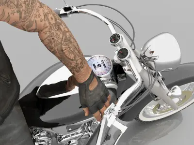 Chopper Biker 4K 3D model