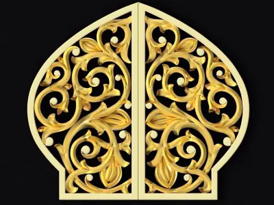 Central decor ornament for furniture 3D model 590