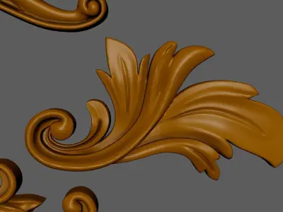 Gate Iron Flower Metal Art Decoration 3D model