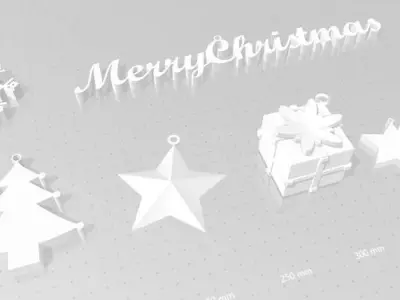 Pack of 6 Christmas Decorations 3D print model