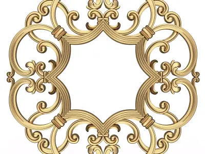 Classic Frame and Mirror 055 Low-poly 3D model