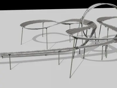 Acrobatic Track Low-poly 3D model