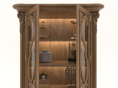 Classic Display Cabinet and Decoration 8 3D model