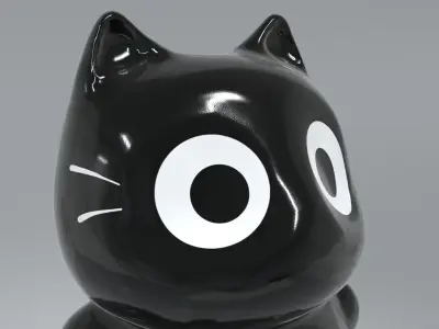 Lucky fortune cat Low-poly 3D model