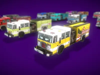Truck Fire Low-poly 3D model