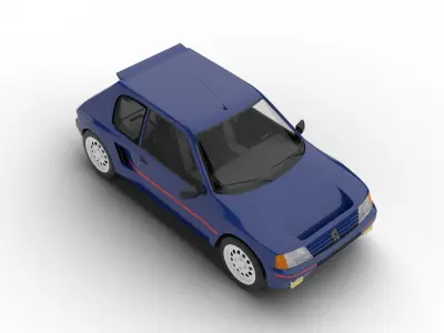 Peugeot 205 Turbo 16 1984 3d model 3D model