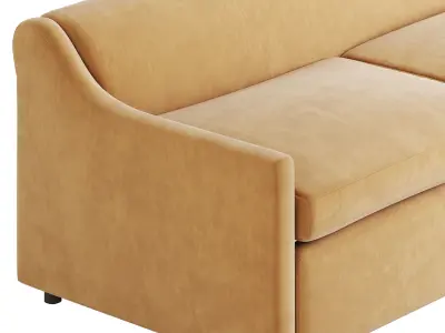 GREY PERFORMANCE FABRIC SLEEPER SOFA 3D model